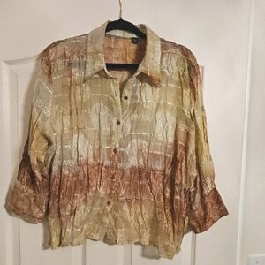 Vintage Multicolor Crinkle Crop Top